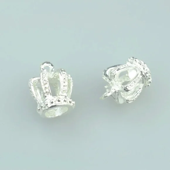 HAND crafted Earrings Majesty Crown Coronet Silver Tone NEW - Picture 2 of 6